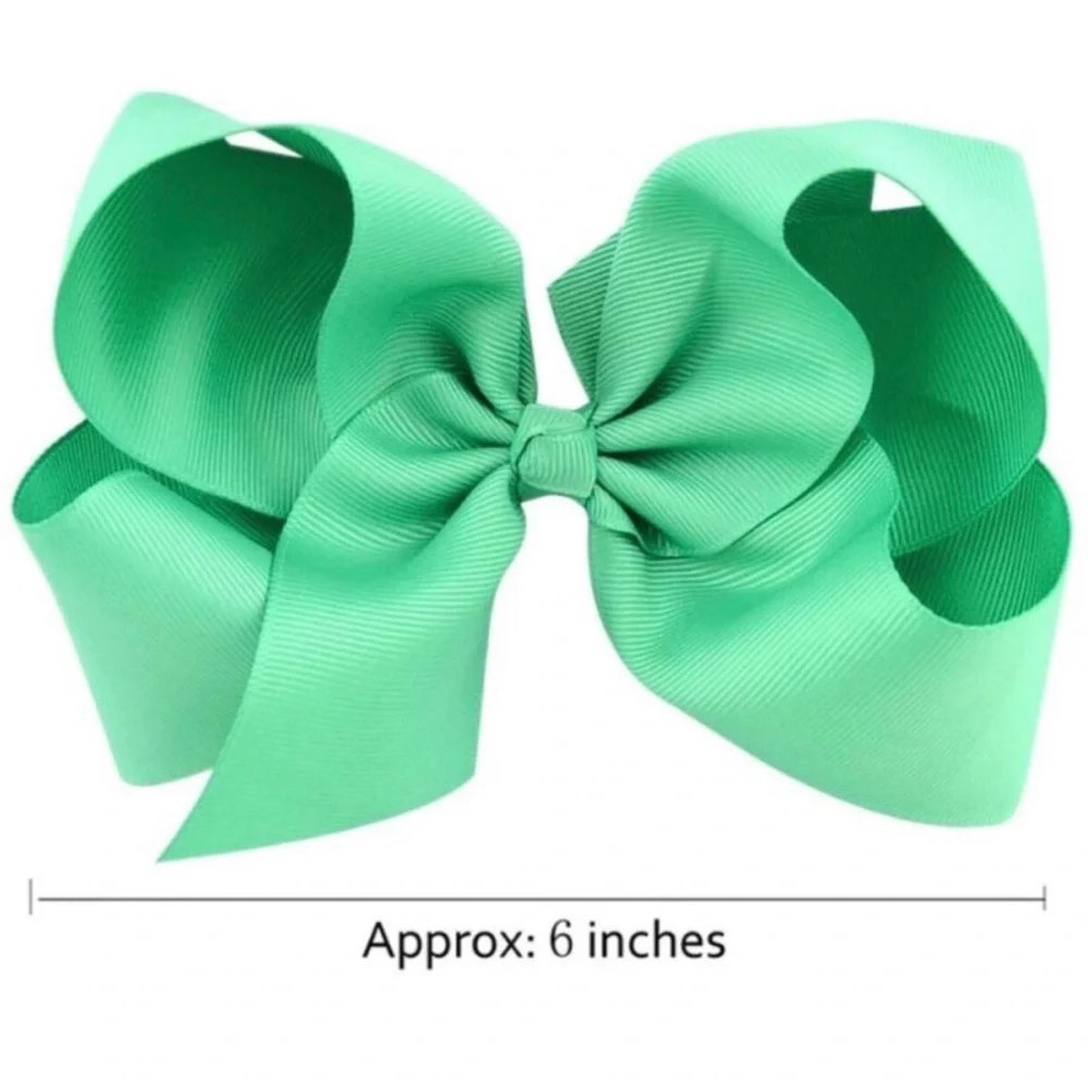 30 Rainbow Color Hair Bows - 6 inch Grosgrain Bows with Alligator Clips